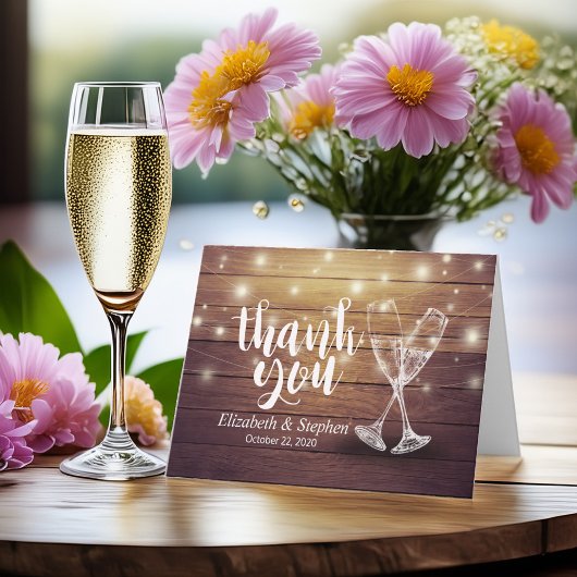 Weddenschap Hartelijk dank voor Champagne Glasses  Bedankkaart