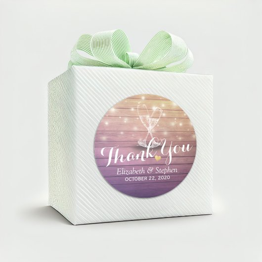 Weddenschap Hartelijk dank voor Champagne Glasses Ronde Sticker