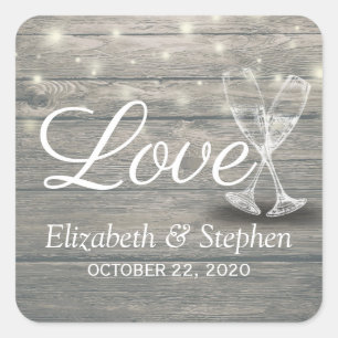 Weddenschap Hartelijk dank voor Champagne Glasses Vierkante Sticker