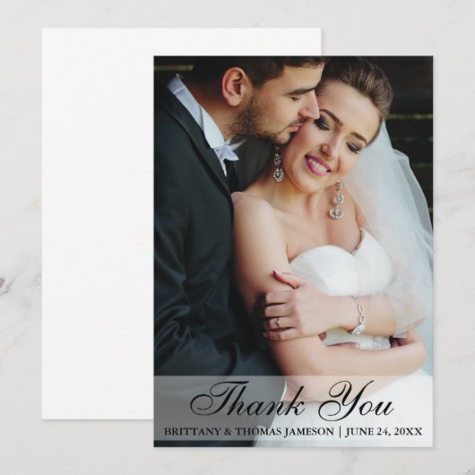 Weddenschap Hartelijk dank voor de Bride & Groom-f Bedankkaart (Voorkant / Achterkant)