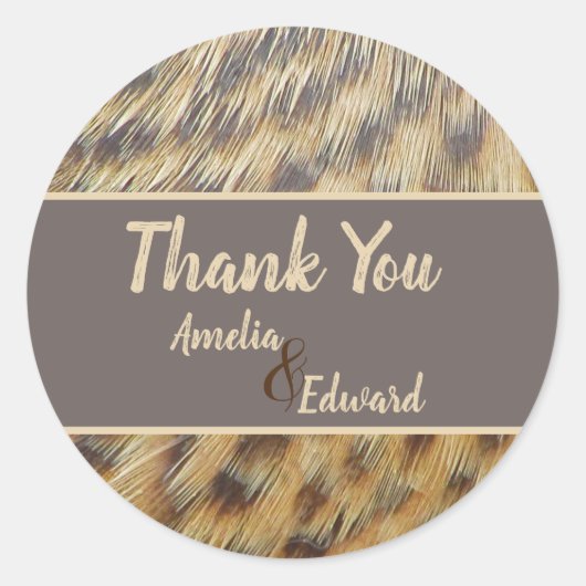 Weddenschap Hartelijk dank voor de Dierlijke Afdru Ronde Sticker (Voorkant)