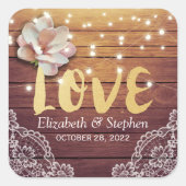 Weddenschap Hartelijk dank voor de houten vezel Vierkante Sticker (Voorkant)