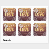 Weddenschap Hartelijk dank voor de houten vezel Vierkante Sticker (Vel)