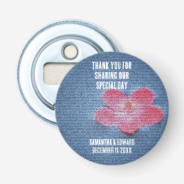 Weddenschap Hartelijk dank voor de roze bloem Meme Button Flesopener