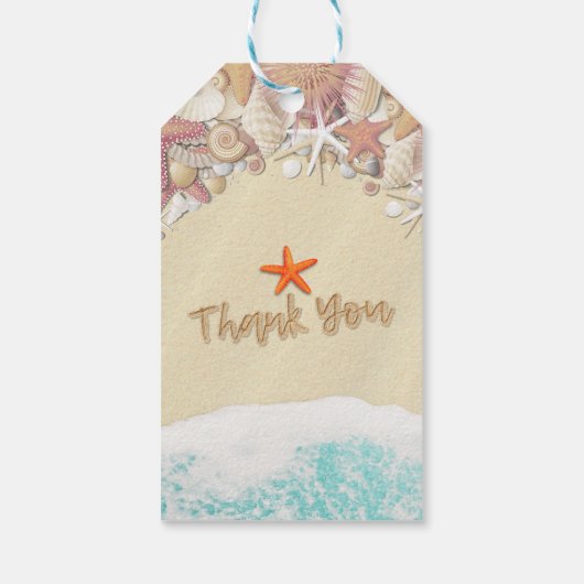 Weddenschap Hartelijk dank voor de zomerstrand Cadeaulabel (Achterkant)