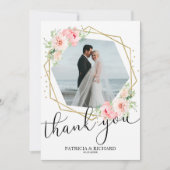 Weddenschap Hartelijk dank voor de zwarte Floral G Kaart (Voorkant)