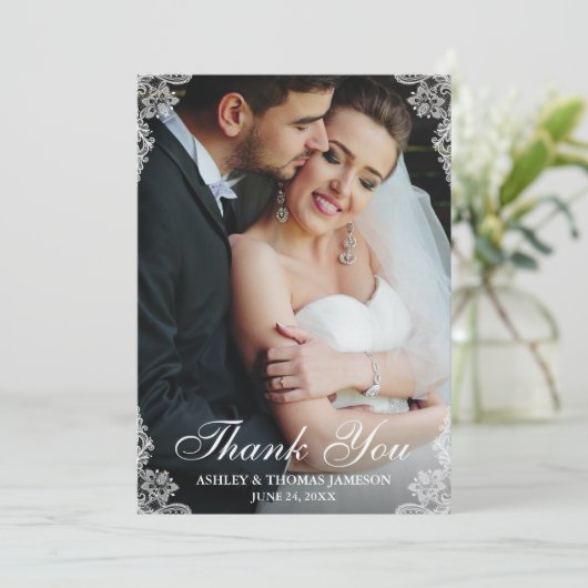 Weddenschap Hartelijk dank voor foto van grenspaar Bedankkaart (Staand voorkant)