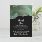 Weddenschap Hartelijk dank voor groene zilver Glit Bedankkaart (Staand voorkant)