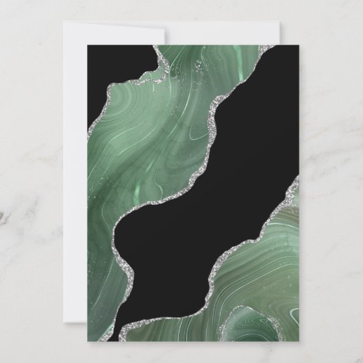 Weddenschap Hartelijk dank voor groene zilver Glit Bedankkaart (Achterkant)