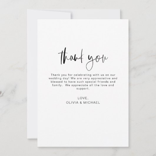 Weddenschap Hartelijk dank voor handgeschreven fot Bedankkaart (Achterkant)