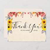 Weddenschap Hartelijk dank voor het Romantische Fl Briefkaart (Voorkant / Achterkant)