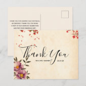 Weddenschap Hartelijk dank voor het Romantische Fl Briefkaart (Voorkant / Achterkant)