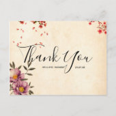 Weddenschap Hartelijk dank voor het Romantische Fl Briefkaart (Voorkant)