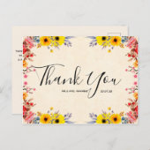 Weddenschap Hartelijk dank voor het Romantische Fl Briefkaart (Voorkant / Achterkant)