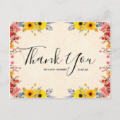 Weddenschap Hartelijk dank voor het Romantische Fl Briefkaart (Voorkant)
