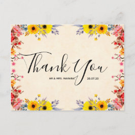 Weddenschap Hartelijk dank voor het Romantische Fl Briefkaart