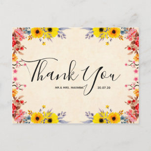 Weddenschap Hartelijk dank voor het Romantische Fl Briefkaart