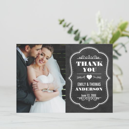 Weddenschap Hartelijk dank voor moderne Chalkboard Bedankkaart (Staand voorkant)
