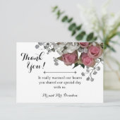 Weddenschap Hartelijk dank voor Rozen en babykledi Bedankkaart (Staand voorkant)