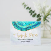 Weddenschap Hartelijk dank Waterverf Blauwgroen Go Briefkaart (Staand voorkant)