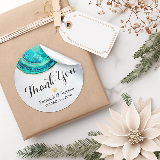 Weddenschap Hartelijk dank Waterverf Blauwgroen Go Ronde Sticker