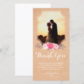 Weddenschap Hartelijk dank Waterverf bloemen Fotok Bedankkaart (Voorkant / Achterkant)