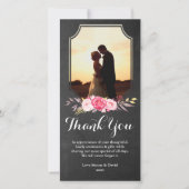 Weddenschap Hartelijk dank Waterverf bloemen Fotok Bedankkaart (Voorkant)