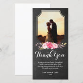Weddenschap Hartelijk dank Waterverf bloemen Fotok Bedankkaart (Voorkant / Achterkant)