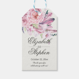 Weddenschap Hartelijk dank Waterverf Boho Floral F Cadeaulabel