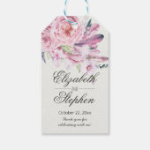 Weddenschap Hartelijk dank Waterverf Boho Floral F Cadeaulabel (Achterkant)