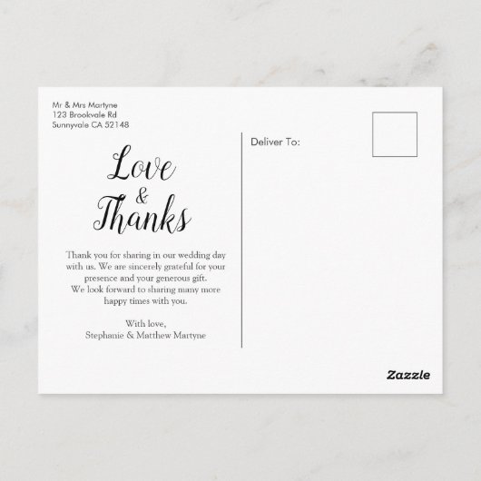 Weddenschap Hartelijk dank Waterverf Floral Briefkaart (Achterkant)