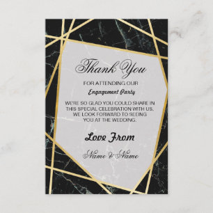 Weddenschap Hartelijk dank Zwarte Marble Gold-kaar Bedankkaart