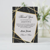 Weddenschap Hartelijk dank Zwarte Marble Gold-kaar Bedankkaart (Staand voorkant)