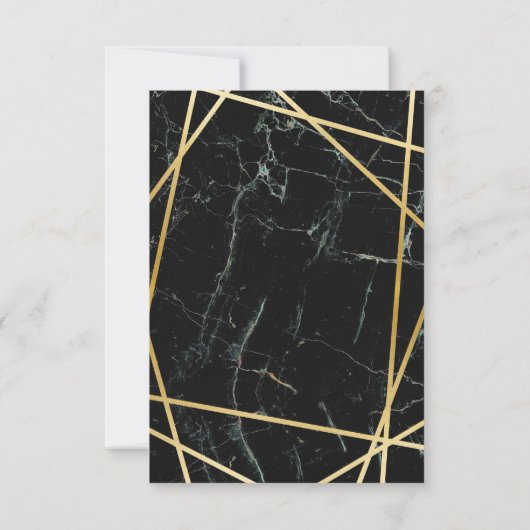 Weddenschap Hartelijk dank Zwarte Marble Gold-kaar Bedankkaart (Achterkant)