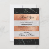 Weddenschap Hartelijk dank Zwarte Marmer Roos Gold Bedankkaart (Voorkant)