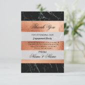 Weddenschap Hartelijk dank Zwarte Marmer Roos Gold Bedankkaart (Staand voorkant)