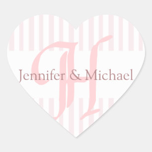 Weddenschap harten Bride en Groom Monogram letter  Hart Sticker