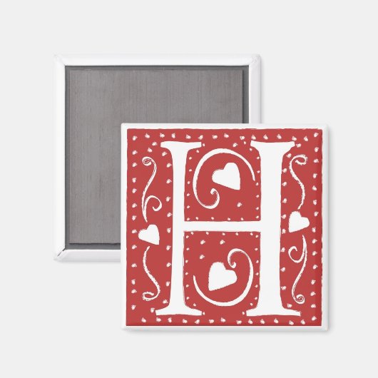 Weddenschap Harten Letter H Magneet (Voorkant / Achterkant)
