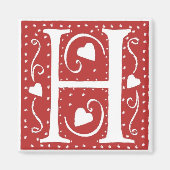 Weddenschap Harten Letter H Magneet (Voorkant)