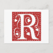 Weddenschap harten letter R Briefkaart (Voorkant)