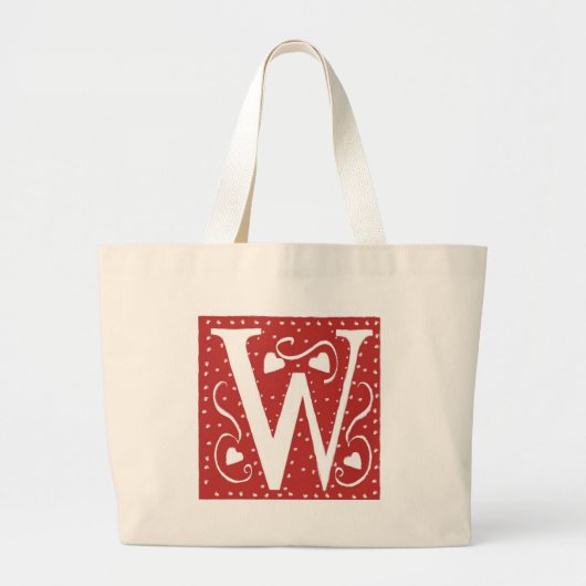 Weddenschap harten letter W Grote Tote Bag (Voorkant)