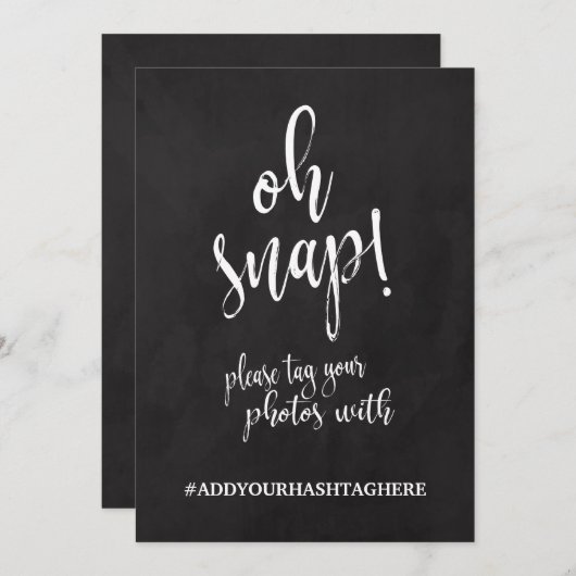 Weddenschap Hashtag Betaalbaar karton Kaart (Voorkant / Achterkant)