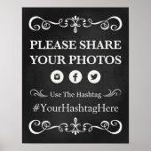 Weddenschap - Hashtag Wedding Chalkboard Poster (Voorkant)