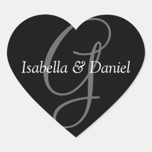 Weddenschap Hearts Monogram zegelmonogram Hart Sticker