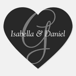 Weddenschap Hearts Monogram zegelmonogram Hart Sticker