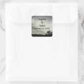 Weddenschap Hemelvaarding Witte envelop Vierkante Sticker (Tas)