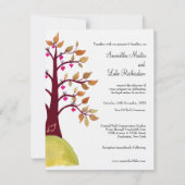 Weddenschap Herfst herfst Love Heart Tree Carving  Kaart (Achterkant)