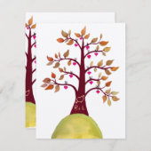 Weddenschap Herfst herfst Love Heart Tree Carving Kaart (Voorkant / Achterkant)