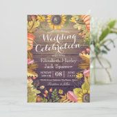 Weddenschap herfst Maple Leaf Pumpkin Wood Kaart (Staand voorkant)