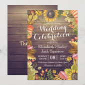 Weddenschap herfst Maple Leaf Pumpkin Wood Kaart (Voorkant / Achterkant)